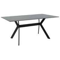 Masa Olivet imitatie de piatra aspect marmura neagra 180x90 x75cm - 1
