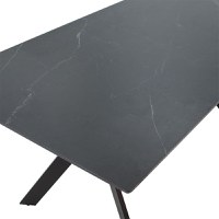 Masa Olivet imitatie de piatra aspect marmura neagra 180x90 x75cm - 3