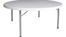 Masa pliabila Comfort, Pako World, Valiza Alba, 180x180x74 cm