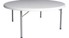 Masa pliabila Comfort, Pako World, Valiza Alba, 180x180x74 cm