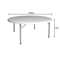 Masa pliabila Comfort, Pako World, Valiza Alba, 180x180x74 cm - 3