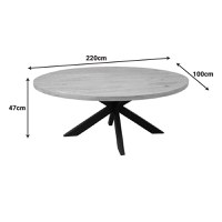 Masa, Vestia, Negru, 220x100x76 cm - 4
