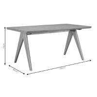 Masa Winslow rubberwood, culoarea nuc deschis 160x85x75cm - 4