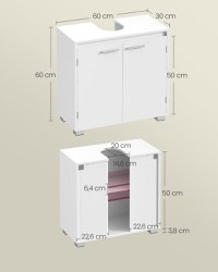 Masca lavoar V1 Vasagle Alb 60x30x60 cm - 6