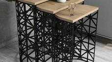Masuta Auxiliara Stil Metal Ferforje - Oak