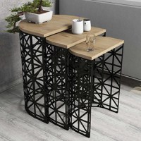 Masuta Auxiliara Stil Metal Ferforje - Oak - 1