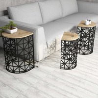 Masuta Auxiliara Stil Metal Ferforje - Oak - 3