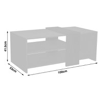 Masuta de cafea Cozeto Alb 100x53x41.5 cm - 6