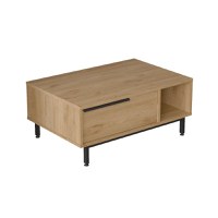 Masuta de cafea Frixton melaminata culoare lemn natural - negru 90x60x37.5cm - 1