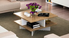 Masuta de Cafea Hamton - Walnut, Alb