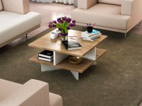Masuta de Cafea Hamton - Walnut, Alb - 2
