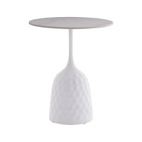 Masuta de cafea Kousien piatra sinterizata alba 50x50x60 cm - 1