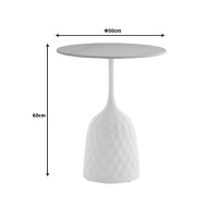 Masuta de cafea Kousien piatra sinterizata alba 50x50x60 cm - 4