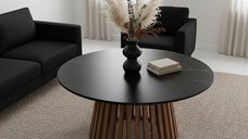 Masuta de cafea Mable boho Negru 100x100x45 cm