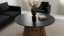 Masuta de cafea Mable boho Negru 100x100x45 cm