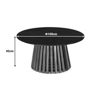 Masuta de cafea Mable boho Negru 100x100x45 cm - 5