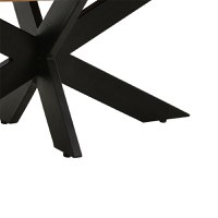 Masuta de cafea ovala Fardy lemn masiv de acacia, culoarea nuc - negru 120x60x45cm - 6