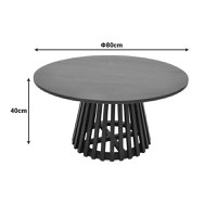 Masuta de cafea, Radiane, Negru, 80x80x40 cm - 5