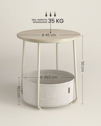 Masuta de cafea Vasagle Alb 45x45x51 cm - 4