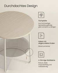Masuta de cafea Vasagle Alb 45x45x51 cm - 5