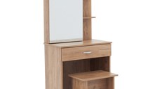 Masuta de toaleta cu oglinda Zelia culoarea lemn naturala