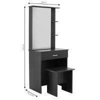 Masuta de toaleta cu oglinda Zelia culoarea lemn naturala - 4