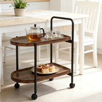 Masuta laterala carucior cu roti, Whelea, Nuc, 40x60x69 cm - 1