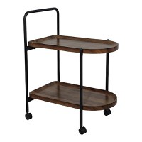 Masuta laterala carucior cu roti, Whelea, Nuc, 40x60x69 cm - 3