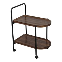 Masuta laterala carucior cu roti, Whelea, Nuc, 40x60x69 cm - 4