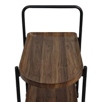 Masuta laterala carucior cu roti, Whelea, Nuc, 40x60x69 cm - 6