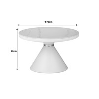 Masuta laterala Coozlin piatra sinterizata metal alb 70x70x40 cm - 4