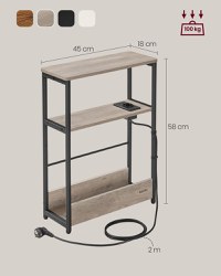 Masuta laterala cu priza Vasagle Maro 45x18x58 cm - 6