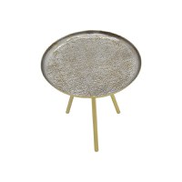 Masuta laterala Jacksie metal gri-auriu 41x41x43.5 cm - 2