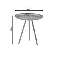 Masuta laterala Jacksie metal gri-auriu 41x41x43.5 cm - 3