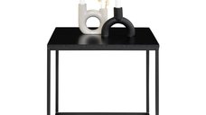 Măsuță Laterală Vita, Neagră, 45x45x45 cm - Design Modern și Versatil