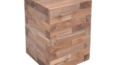 Masuta laterala Werzy lemn masiv de tec natural 35x35x49 cm