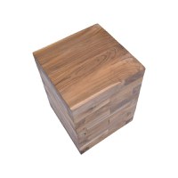 Masuta laterala Werzy lemn masiv de tec natural 35x35x49 cm - 3