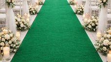 Mocheta Traversa Delta pentru Evenimente, Verde, 100x2000 cm, 610 gr/mp