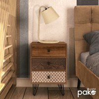 Noptiera Boho Walnut 40x40x59 cm - 2