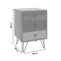 Noptiera Boho Walnut 40x40x59 cm - 9