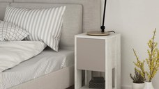 Noptiera Ema Alb-Light Mocha