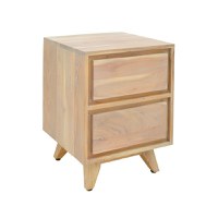 Noptiera Emira, Pako World, Lemn de salcam, Natural, 40x40x54 cm - 1