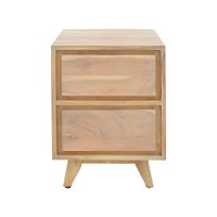 Noptiera Emira, Pako World, Lemn de salcam, Natural, 40x40x54 cm - 4
