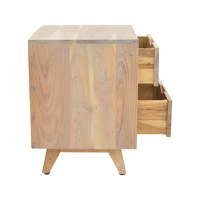 Noptiera Emira, Pako World, Lemn de salcam, Natural, 40x40x54 cm - 5