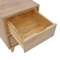 Noptiera Emira, Pako World, Lemn de salcam, Natural, 40x40x54 cm - 6