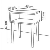 Noptiera Hank, culoarea nuc 45x30x60cm - 3
