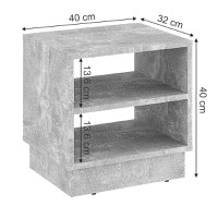Noptiera Mason melamina culoare marmura gri 40x32x40 cm - 4