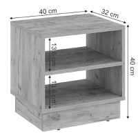 Noptiera Mason melamina culoare stejar 40x32x40 cm - 4