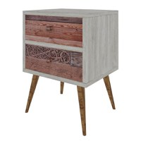 Noptiera PWF-0320 Gri-Walnut 40x35x55 cm - 1