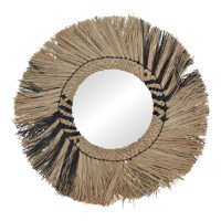 Oglinda cu rama din paie Cierlo Boho Pako World Natural 42x42x6 cm - 1